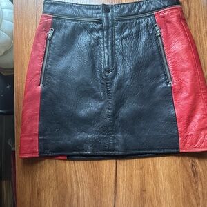 Topshop Black and Red Mini Skirt